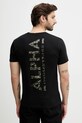 Odzież Alpha Industries t-shirt bawełniany Backprint Mirror Camo 128507MC czarny
