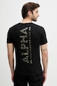 Odzież Alpha Industries t-shirt bawełniany Backprint Mirror Camo 128507MC czarny
