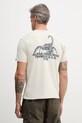 Alpha Industries t-shirt męski bawełniany US Scorpion Backprint beżowy 266510