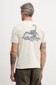 Alpha Industries t-shirt męski bawełniany US Scorpion Backprint beżowy 266510