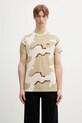 Alpha Industries t-shirt bawełniany Backprint wzorzyste beżowy 128507C