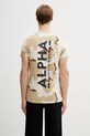 Odzież Alpha Industries t-shirt bawełniany Backprint 128507C beżowy