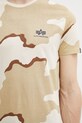 Alpha Industries t-shirt bawełniany Backprint beżowy 128507C