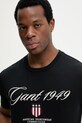 Gant t-shirt bawełniany czarny 2003370
