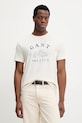 Gant t-shirt bawełniany nadruk beżowy 2003388
