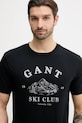 Gant t-shirt bawełniany czarny 2003388