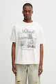 RHUDE t-shirt bawełniany Virgin Islands Script nadruk beżowy RHPS26TT01012