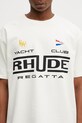 RHUDE t-shirt bawełniany Regatta Club beżowy RHPS26TT05012