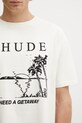 RHUDE t-shirt bawełniany I Need A Getaway beżowy RHPS26TT09012