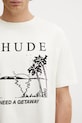 RHUDE t-shirt bawełniany I Need A Getaway beżowy RHPS26TT09012