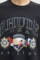 Bavlněné tričko RHUDE USA Sailing Icon černá RHPS26TT10012