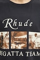 Bavlněné tričko RHUDE Usvi Regatta Tour černá RHPS26TT13012