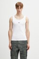 RHUDE Logo Ribbed Tank Top top bawełniany męski biały RHSS26TA01361