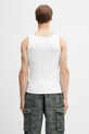 Odzież RHUDE Logo Ribbed Tank Top top bawełniany męski RHSS26TA01361 biały