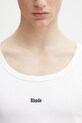 RHUDE Logo Ribbed Tank Top top bawełniany męski biały RHSS26TA01361
