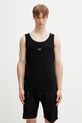 RHUDE Logo Ribbed Tank Top top męski bawełniany czarny RHSS26TA01361