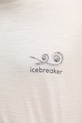 Icebreaker Τ-shirt πεζοπορίας ανδρικό από μαλλί μερινό Relax IB0A57FS1161 μπεζ