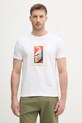 Trussardi t-shirt bawełniany nadruk biały G0688000163N