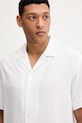 Košulja s dodatkom lana Emporio Armani Underwear bijela EM000593.AF20590
