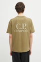 C.P. Company t-shirt bawełniany nadruk zielony 20CMTS086A005100W