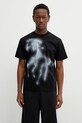 Heliot Emil t-shirt bawełniany wzorzyste czarny SS26PRE.M.09.159.BLK01