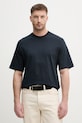 Sisley t-shirt męski bawełniany granatowy 3UYBS104T.
