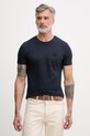 Pánske bavlnené tričko Sisley tmavomodrá 3WF0S1052