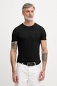 Pánske bavlnené tričko Sisley čierna 3WF0S1052