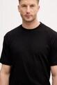 Sisley t-shirt męski bawełniany czarny 3WIZS104Z