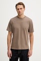 Sisley t-shirt bawełniany bawełna brązowy 3XDTS104R