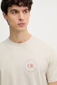 Calvin Klein Jeans t-shirt męski bawełniany beżowy LV04RF801G