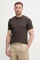 Calvin Klein Jeans kratka majica moška z bombažem rjava LV04RF206G