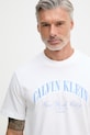 Calvin Klein Jeans tricou pentru bărbați, din bumbac alb LV04RF820G