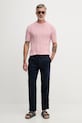 United Colors of Benetton úpletové tričko pánske s prímesou ľanu 1DC3U10BL ružová SS26