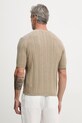 Ρούχα United Colors of Benetton πλεκτό t-shirt ανδρικό με πρόσμιξη λινού 1DC3U10BL μπεζ