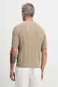 Ρούχα United Colors of Benetton πλεκτό t-shirt ανδρικό με πρόσμιξη λινού 1DC3U10BL μπεζ
