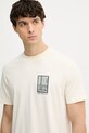 Marc O'Polo T-shirt basic męski bawełniany beżowy 5000008208