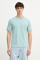 Marc O'Polo T-shirt męski bawełniany turkusowy 5000012689