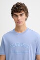 Iceberg t-shirt bawełniany niebieski F040.6325