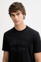 Iceberg t-shirt bawełniany czarny F040.6325