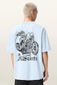 Памучна тениска AllSaints PANHEAD свободна син M021PE