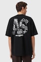 Памучна тениска AllSaints MIXTAPE надпис черен M031PE