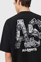 Памучна тениска AllSaints MIXTAPE M031PE черен