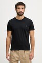 Βαμβακερό μπλουζάκι Polo Ralph Lauren κανονικό μαύρο 714844756
