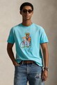 Polo Ralph Lauren t-shirt bawełniany nadruk turkusowy 710B16613