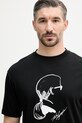 Karl Lagerfeld t-shirt męski bawełniany czarny 562224.755146