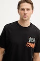 Just Cavalli t-shirt bawełniany czarny 80OAHT14.CJ500