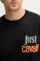Just Cavalli t-shirt bawełniany 80OAHT14.CJ500 czarny