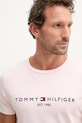 Tommy Hilfiger t-shirt męski bawełniany różowy MW0MW11797.