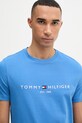 Tommy Hilfiger tričko pánske bavlnené modrá MW0MW11797.